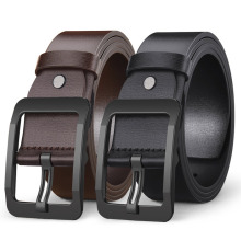 外贸新款男士皮带合金日字扣仿古腰带男软皮青年打孔简约针扣批发