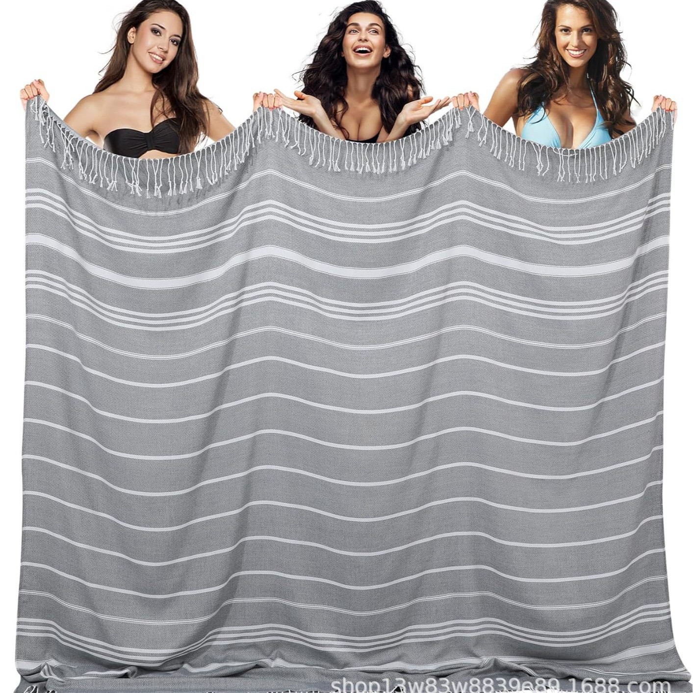 Toalla de playa turca con bordas toalla de playa turca Amazon venta al por mayor transfronteriza