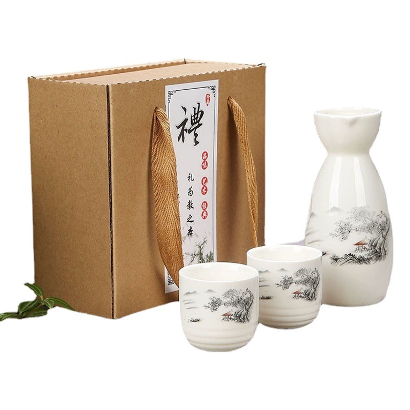 Винодельник LOGO небольшой подарок домашний горячий чайник керамический ликер с белым вином бокал простой набор подарочной коробки