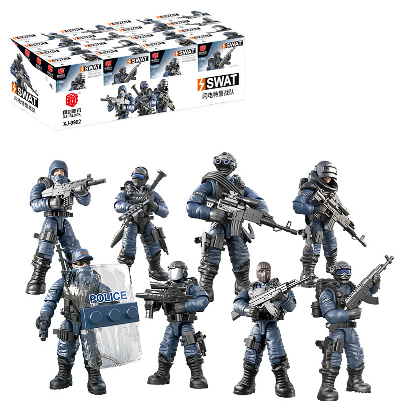 Trendy Popular Jointed Movable Soldier Military Model Building Block Minifigure Toy for Boys Special Forces Police