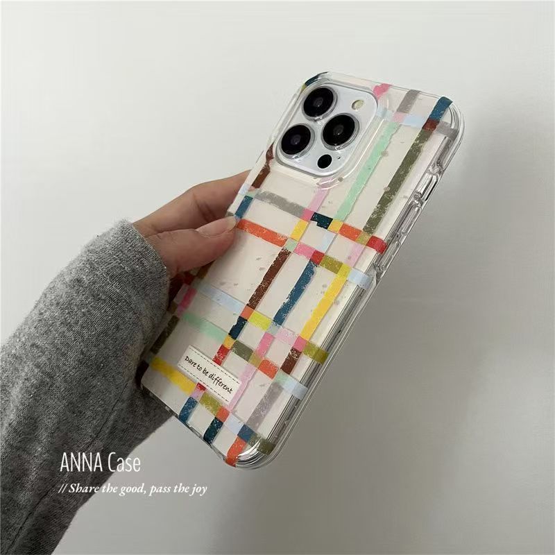 不规则彩色条纹适用iPhone17PROMAX手机壳新款16/15/14小众13女款|undefined