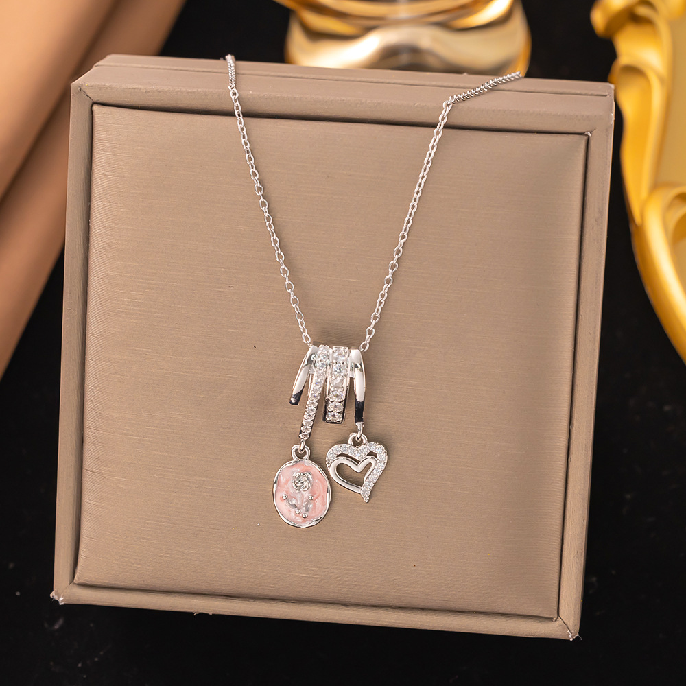 【8300】사랑의 꽃 목걸이【실버】