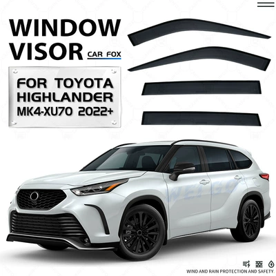 Car Window Rain and | Rain shield - standard-packing-without-logo-highlander4pcsmk4-xu70-2022-2026no-bright-stripsrain-shield