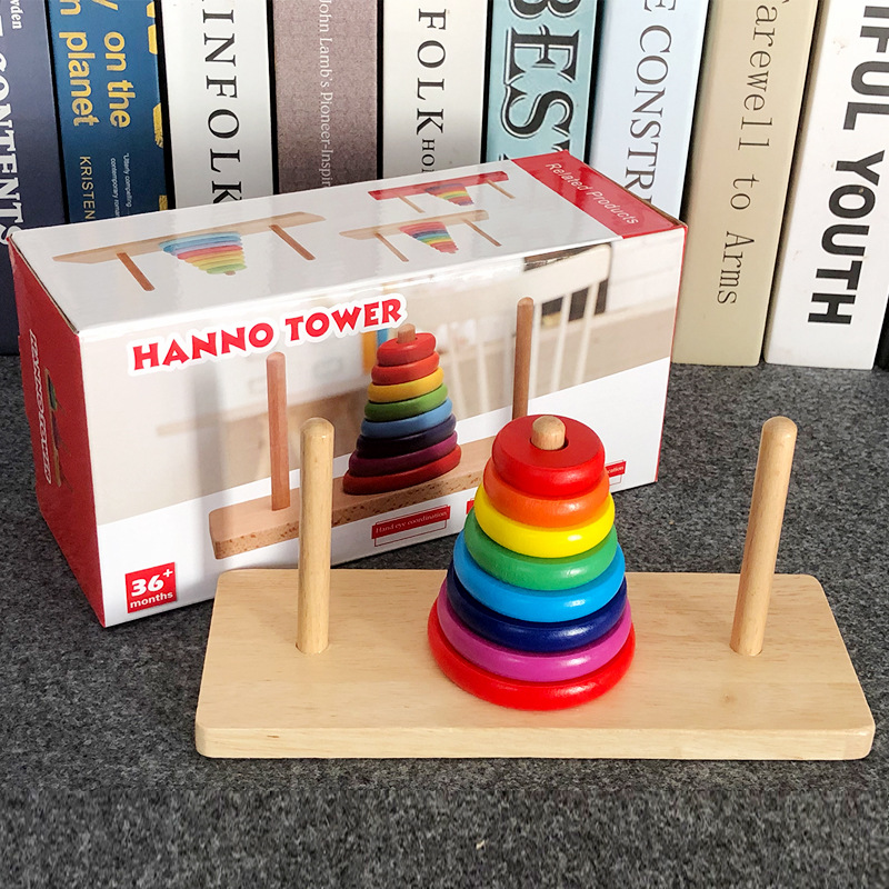 Wooden intellectual tower of Hanoi