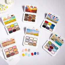 跨境新款马卡龙高饱和彩绘胶9宫格美甲固态拍拍胶晕染渐变甲油胶