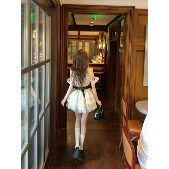 LazyDidi Swan Dream 12m Big Skirt Vintage Feast dress Sweet Lace-up Lace Doll Dress Women