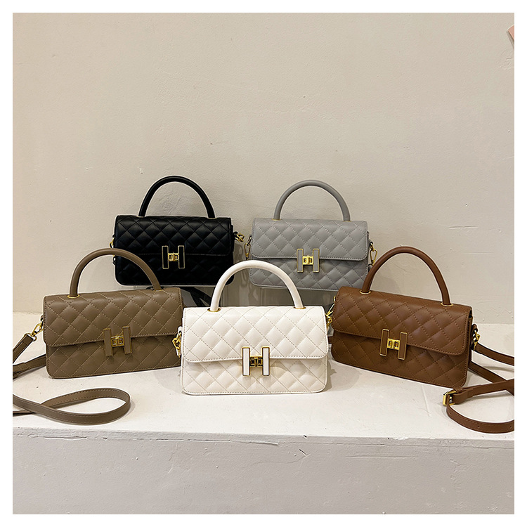2023 new style small fragrant style rhombic bag new fashion shoulder bag design sense all-match handbag_voghion.com