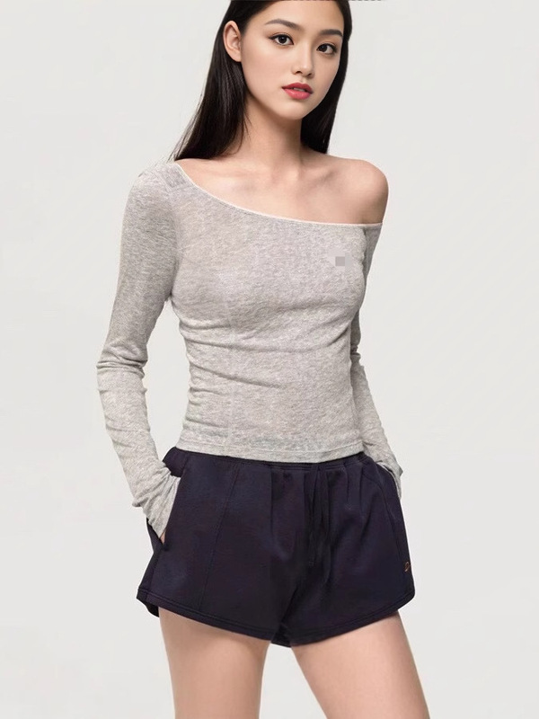 专注女装加工斜肩长袖女T恤工厂高品质|undefined