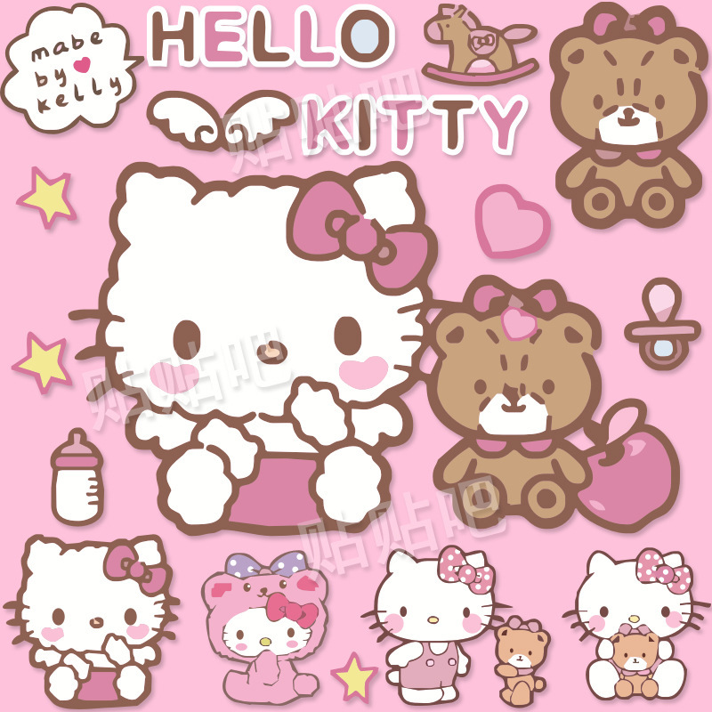 Cute Cartoon Hello Kitty Kt Cat Electric Car Sticker Luggage Sticker Laptop iPad Water Cup Decorative Sticker Cute Cartoon Hello Kitty Kt Cat Electric Car Sticker Luggage Sticker Laptop iPad Water Cup Decorative Sticker