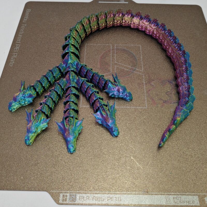 [고품질] 희귀한 마법의 비단 세색 그라데이션 오두룡(뱀)