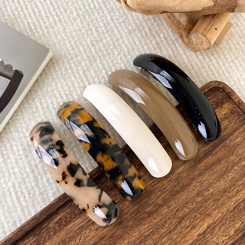 15g Weight Hair Clip Hair Accessories Type 1 Piece Quantity Casual, Daily Occasion Acetic acid sheets Material Solid Color, Leopard Pattern Women's Gender Basic, Simple Style Style Coffee, Beige, Black Color Internet Celebrity Ponytail Clip Hairpin Barrettes France Spring Clip Female Autumn And Winter Back Head Acetate Hairpin Headwear Hair Accessories 2