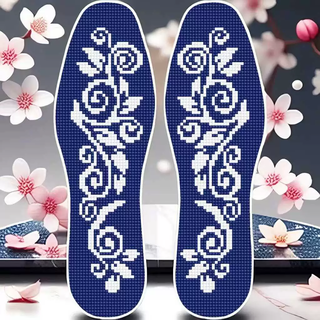 Брезентовый новый крестовый шов стелька, handmade стелька с вышивкой своими руками, модные принты, чистые и красивые, полная вышивка
