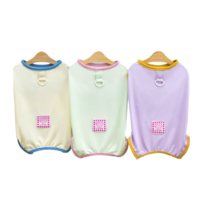 Ropa para mascotas, gatos y perros, primavera y verano, conjunto sin mangas fino para Bichón Frisé o Teddy, traje de verano transpirable y fresco para mascotas de cuatro patas._voghion.com
