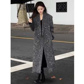 秋冬网红冬季新款时尚气质长款毛呢毛绒大衣外套女