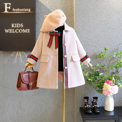Зимняя стеганая куртка, детское длинное шерстяное пальто, увеличенная толщина, средней длины