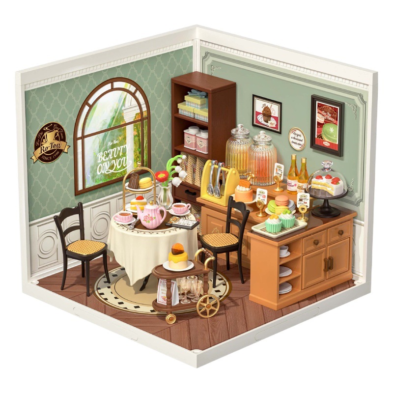 Casa en miniatura 3D para armar, juguete de rompecabezas, modelo de casa para el té de la tarde de Ruolai Super World, regalo de cumpleaños, bloques de construcción.