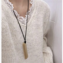 网红博主同款镀金/白金吊坠项链女刘海发梳通勤小梳子毛衣链