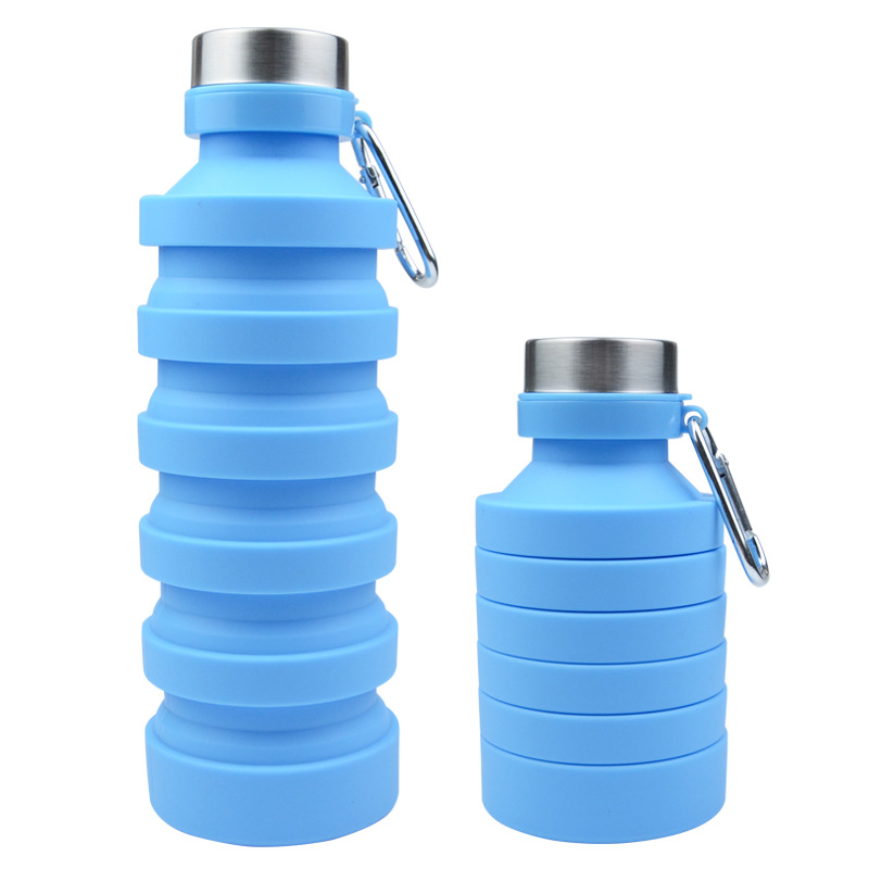 800ml de gran capacidad de silicona de grado alimenticio botella de agua plegable portátil de viaje botella de agua plegable portátil spot al por mayor