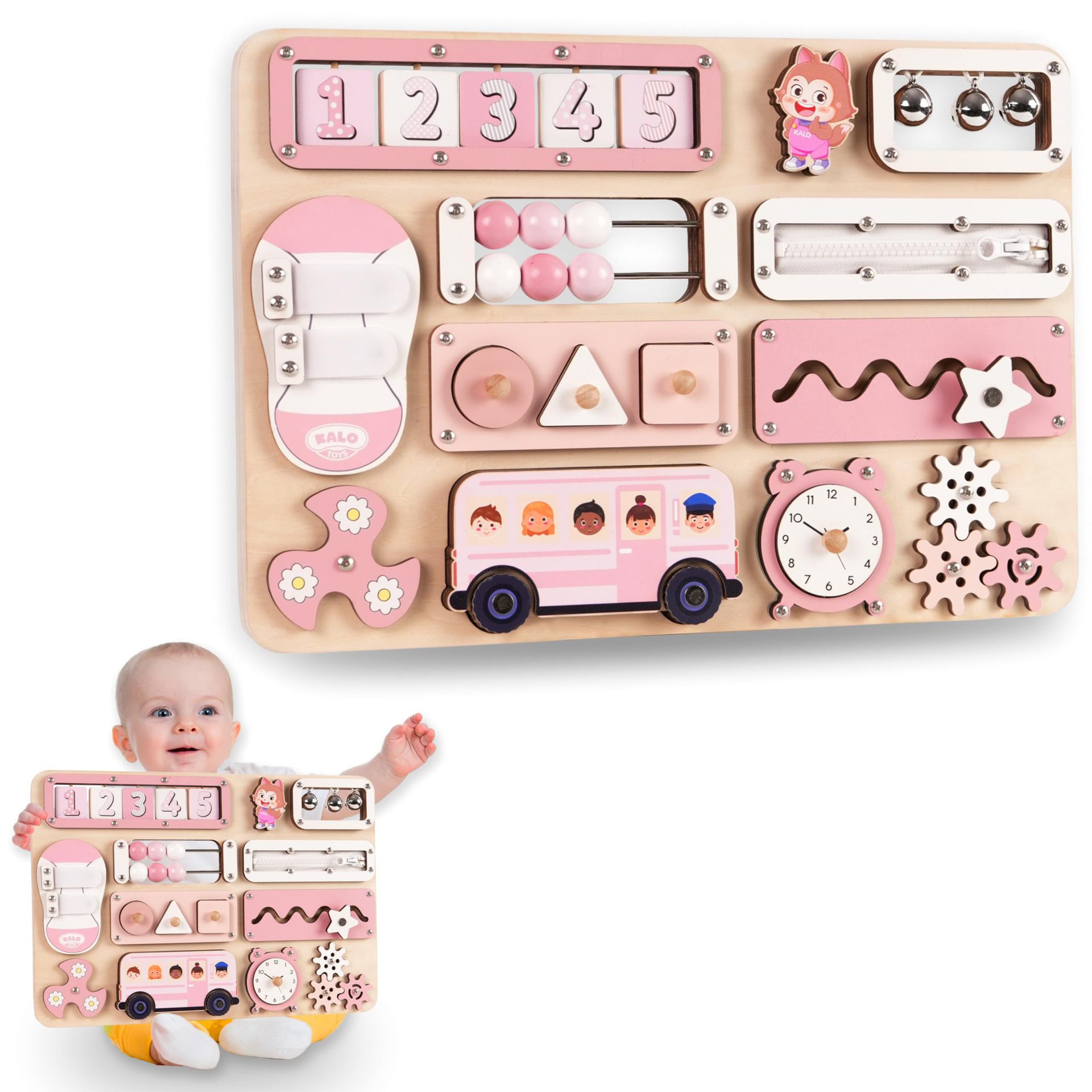 Kindergarten Interior Montessori Tablero de actividad sensorial de madera Tablero de actividad sensorial Juguetes educativos de educación temprana para niños