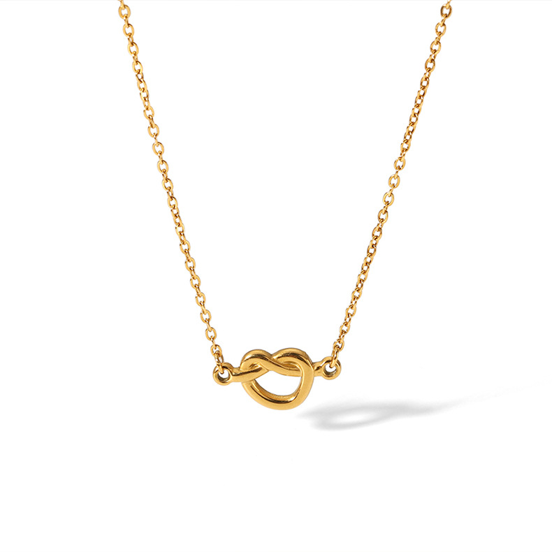 Casual, Daily Occasion 304 Stainless Steel Material PVD Coated Real Gold Plated 18K Gold Heart Shape 304 Stainless Steel Simple Style Waterproof Non Tarnish Bracelets Necklace