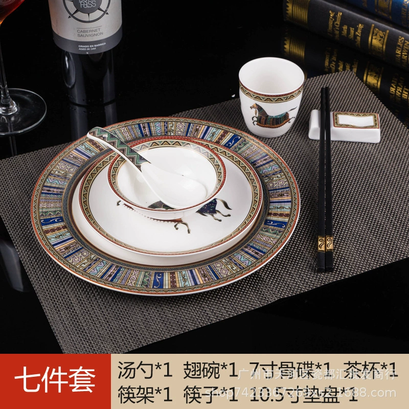 High-end ceramic tableware for hotel, set, 4 piece set