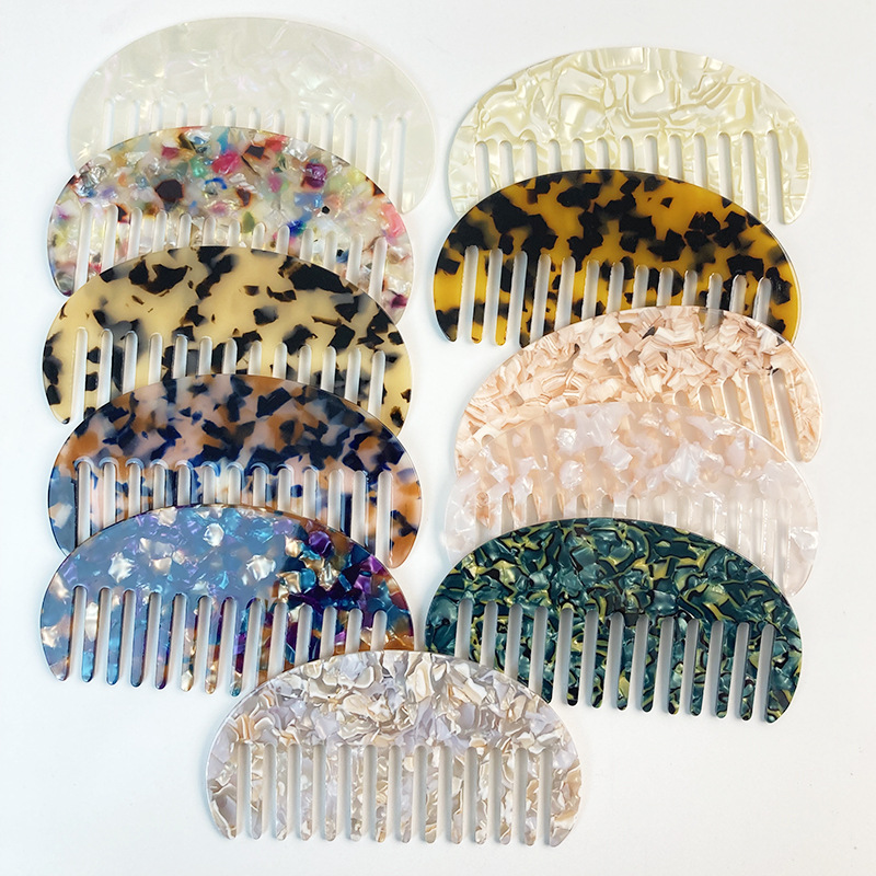 40g Weight Hair Combs Hair Accessories Type 1 Piece Quantity Holiday, Daily Occasion Acetic acid sheets Material Geometric Pattern All Seasons Season Women's Gender Retro Style Retro Women's Geometric Acetic Acid Sheets Hair Combs 3