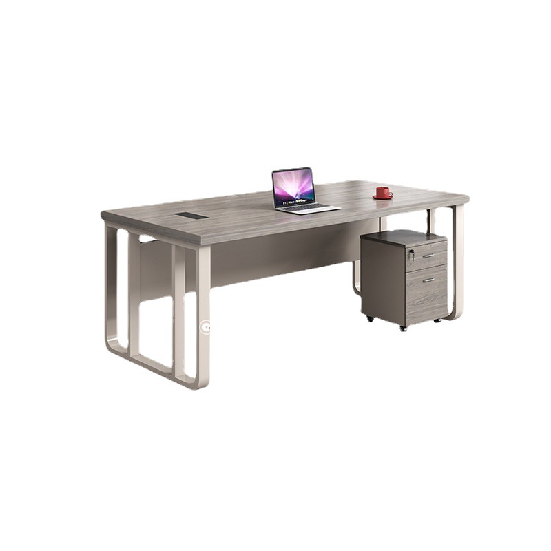 Escritorio de oficina jefe de gama alta y combinación de silla simple moderno escritorio ejecutivo gerente supervisor de escritorio solo con gabinete lateral