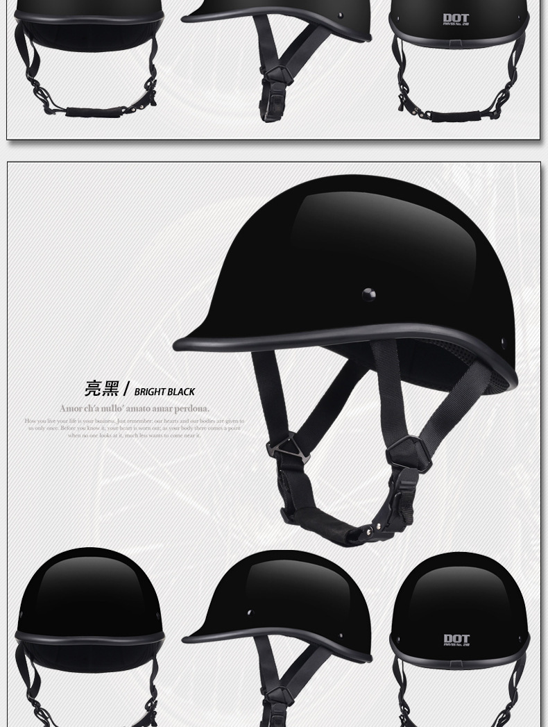 New National Standard 3C Japanese-Style Summer Lightweight Half Helmet Scoop Helmet Motorcycle Men's and Women's Cycling Retro Motorcycle Safety Helmet