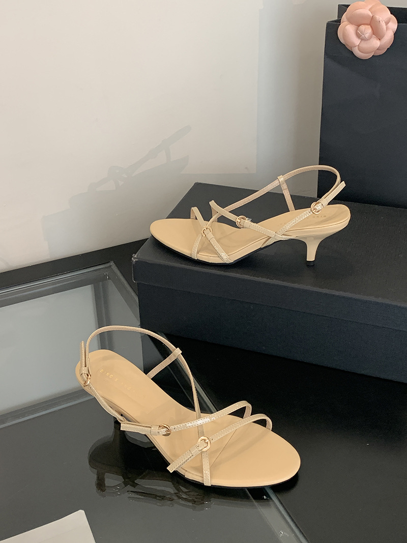 Women's Heeled Sandals Solid Colour Open Toe High Heel Shoes_voghion.com