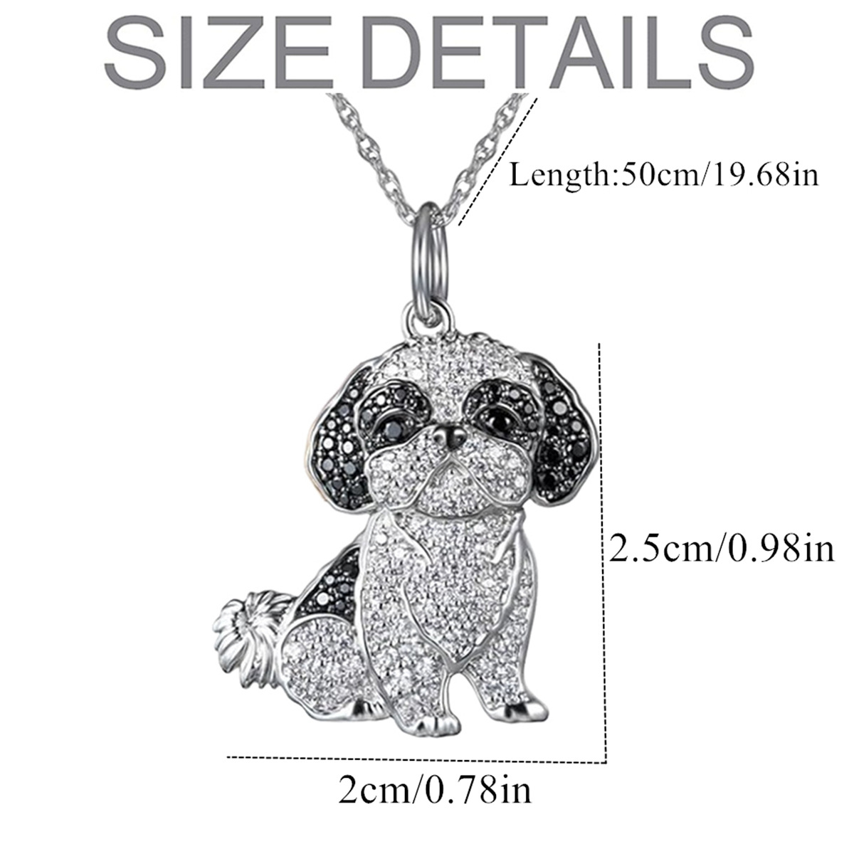 Women's Gender Cute Dog Artificial Crystal Zinc Alloy Cable Chain Pendant Necklaces Wholesale