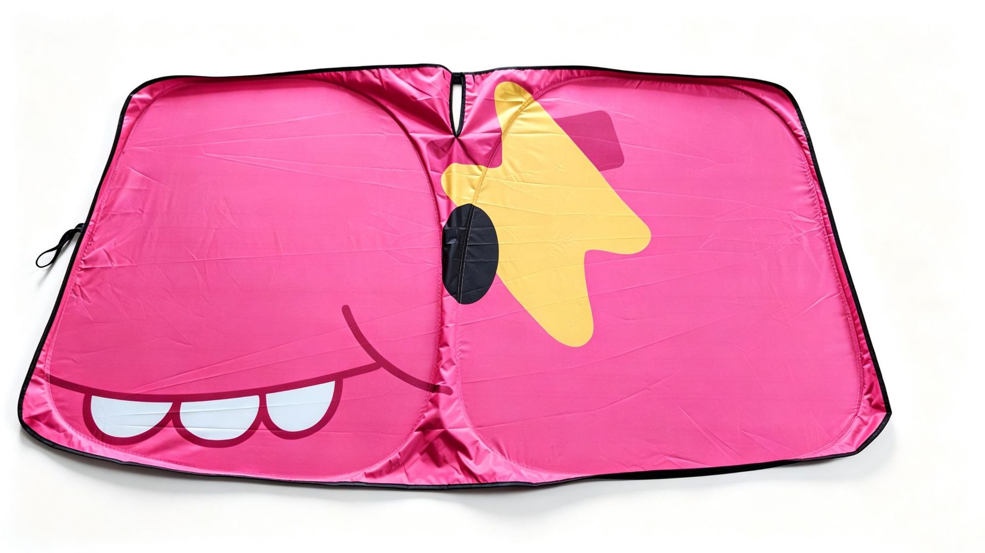 Cross-border sun protection and heat insulation 170T silver-coated fabric double-layer car sunshade with built-in flat polyester cooling system