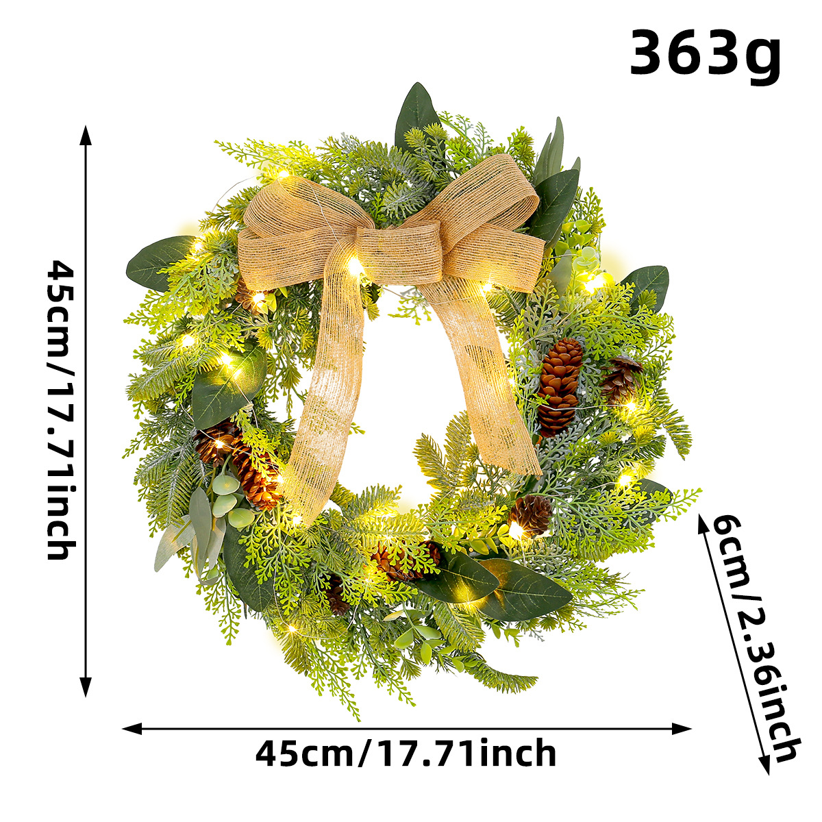 Navidad lino arco de guirnaldas luminosas colgantes de puerta transfronterizos navideños pinos vid ventanas decoración del centro comercial