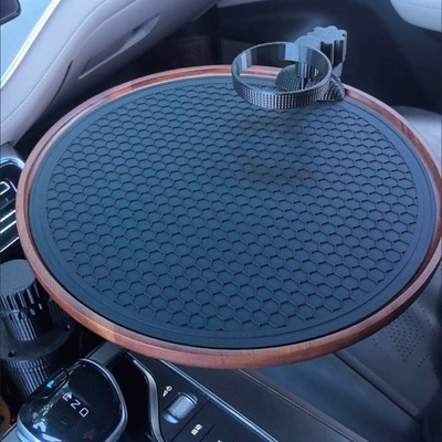 BYD Tang car-mounted small table, Car table board - black-cup-body-panel-anti-slip-mat-storage-bag-panel-cup-holder