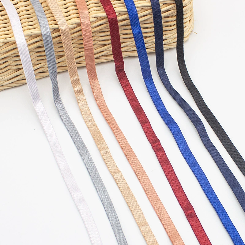 В наличии 8-цветный полиэстер 8 мм плечевой ремень Гладкая эластичная тесьма бюстгальтер с запахом на спине с прямыми аксессуарами для одежды с фабрики