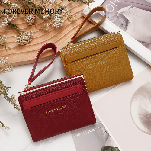 Fashion Short Zipper Wallet Ladies Hand Held Card Case Coin Purse ID Holder Women Money Clip Card Extractor