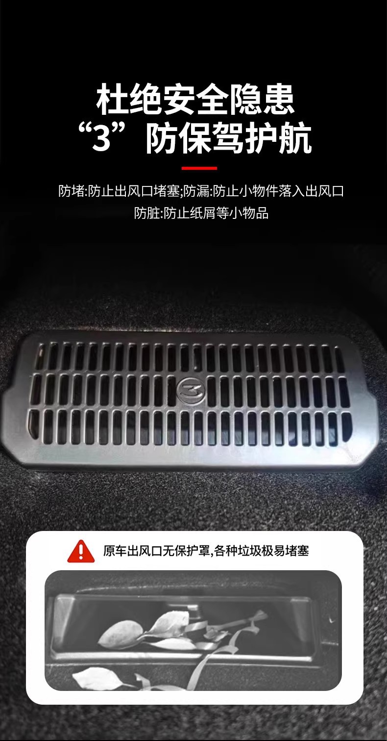 Suitable for Tesla Model Y/3 New Version Rear Air Conditioning Outlet Mask 2025 New Y Interior Accessories
