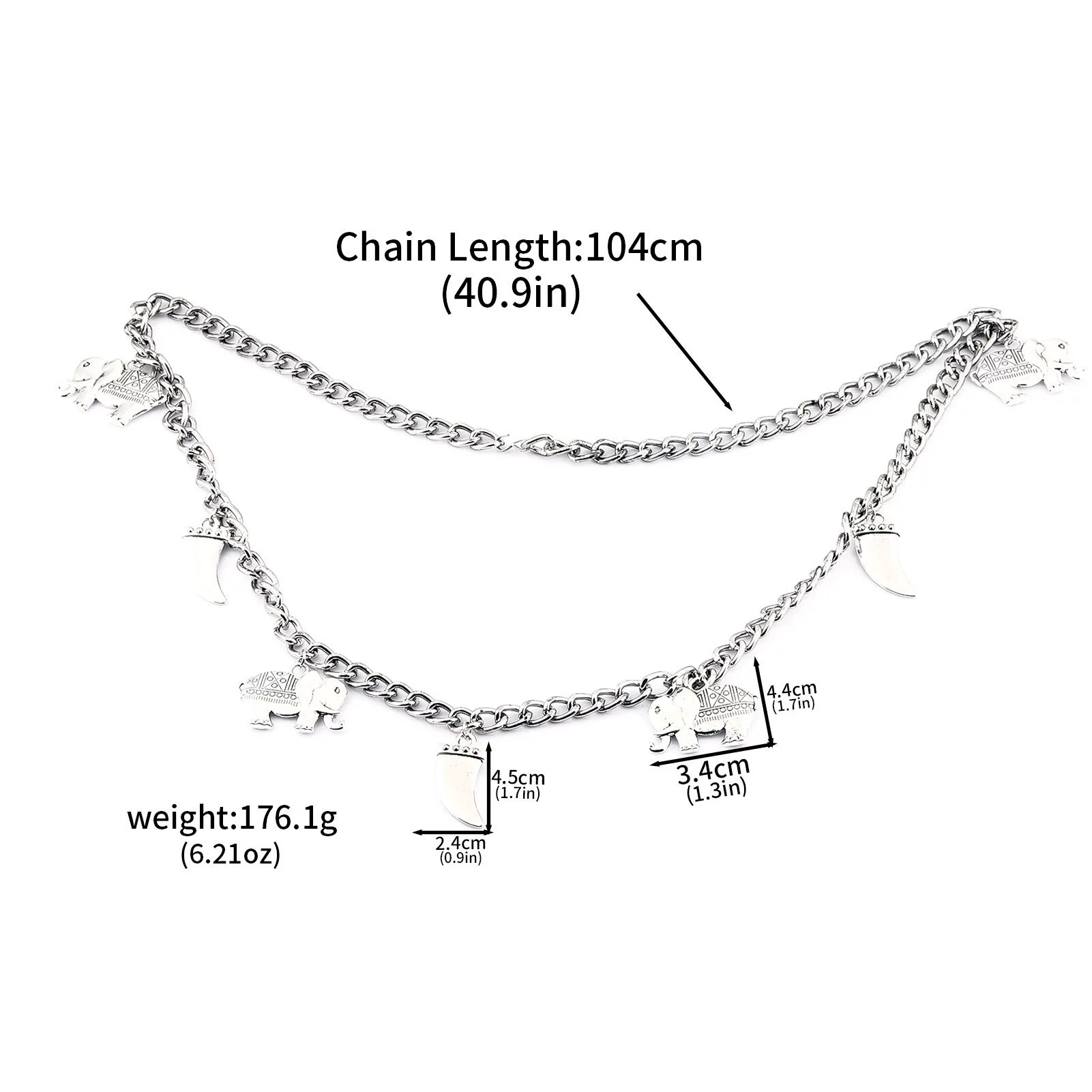 Brand fashionable metal dress, accessory, punk style, simple and elegant design