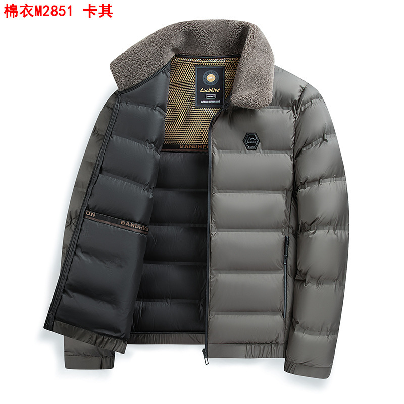 实体批发中年男士翻领棉衣冬季石墨烯保暖爸爸装棉服外套男M2851|undefined