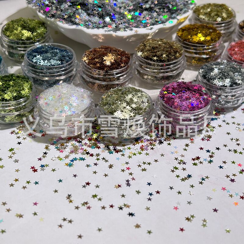 2.5mm Five-Pointed Star Sequins Nail Art Decorations Laser Glitter Powder Stars Handmade Nail Stickers Materials 2.5mm Five-Pointed Star Sequins Nail Art Decorations Laser Glitter Powder Stars Handmade Nail Stickers Materials