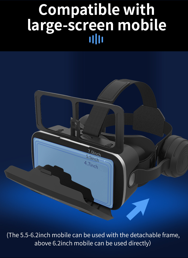 跨境千幻魔镜耳机版vr眼镜 新款手机专用一体游戏机3d眼镜头戴vr详情23