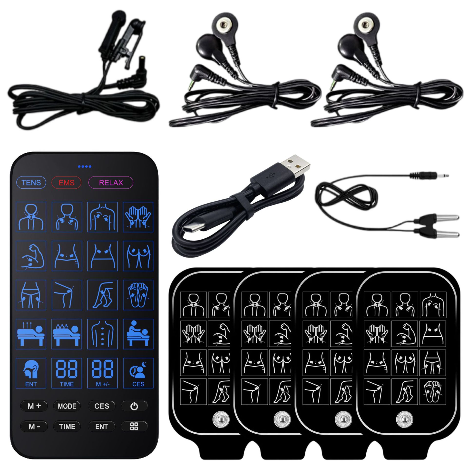 クロスボーダーデュアル出力 TENS 電気パルスマッサージャー EMS 刺激装置中低周波パルスマッサージ器具マッサージ