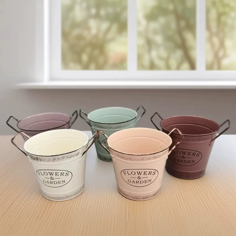 В наличии новый европейский стиль ретро печать цинка железа цветочный горшок железа цветок украшения дома творческие украшения