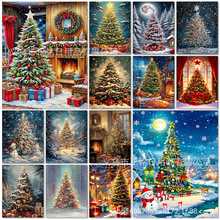 新款圣诞树钻石画5d圆钻满钻圣诞节装饰钻石画DIY厂家直销批发