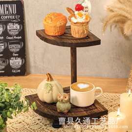 木质立管浴室置物架洗手池肥皂底座复古客厅阳台木质花盆绿植支架
