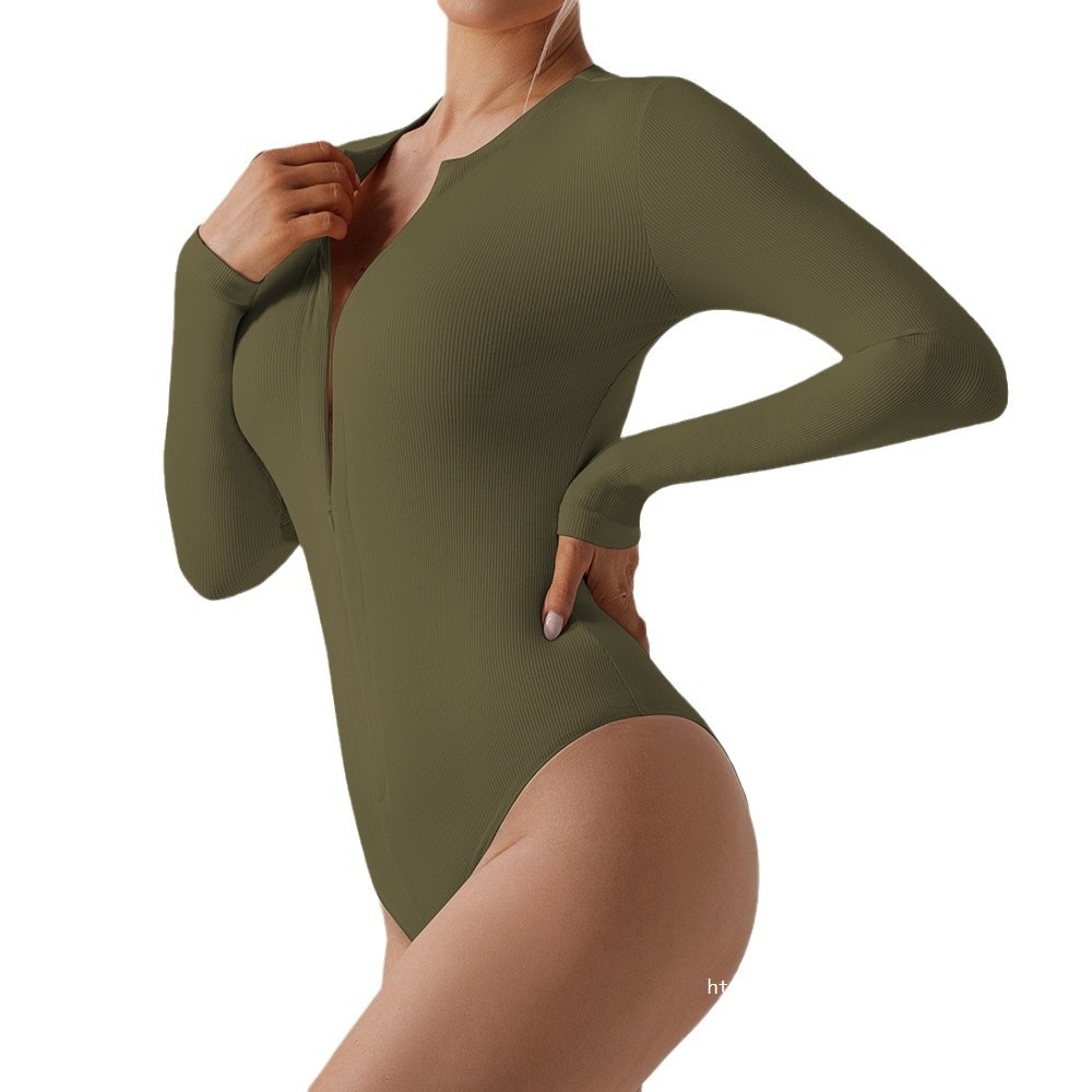 싱거 유럽과 미국 새로운 섹시 속건 요가 점프수트 원피스 긴팔 점프수트 스포츠 타이츠 피트니스 패션