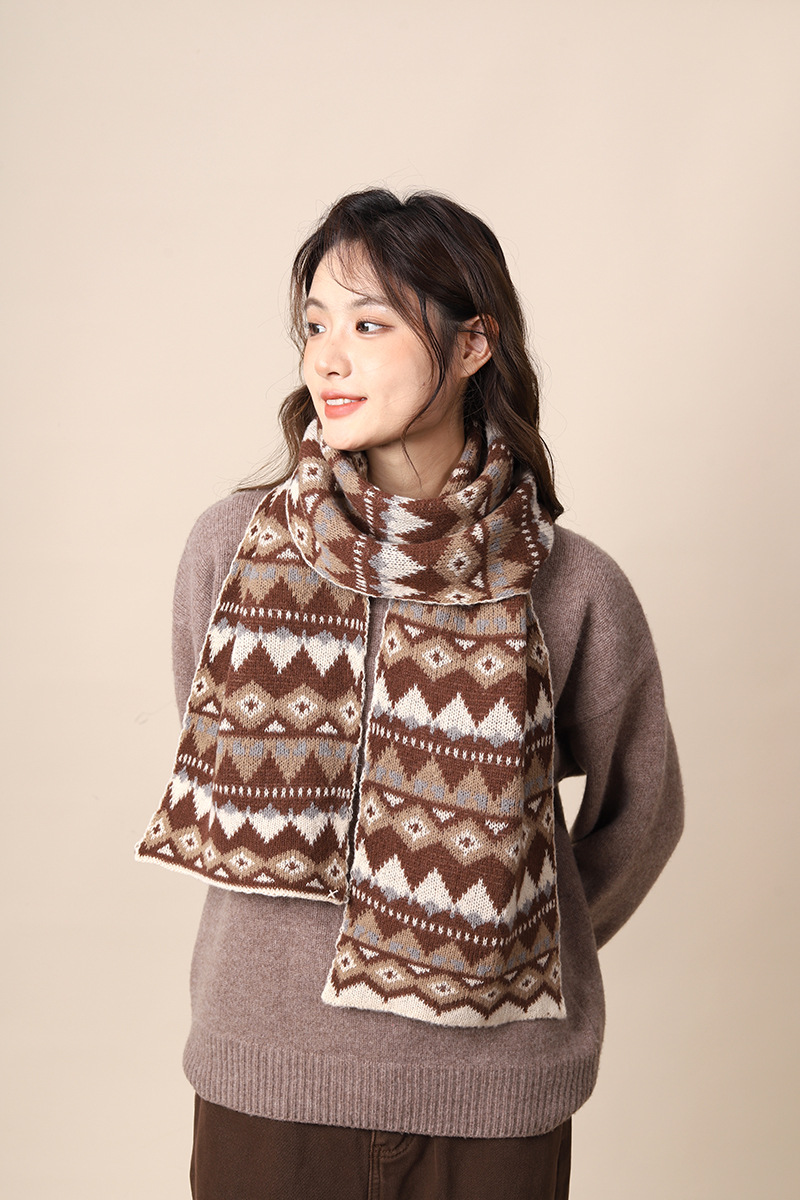 Sciarpa femminile in lana boema ispessita migliorata, stile etnico Xizang, sciarpa autunnale e invernale_voghion.com