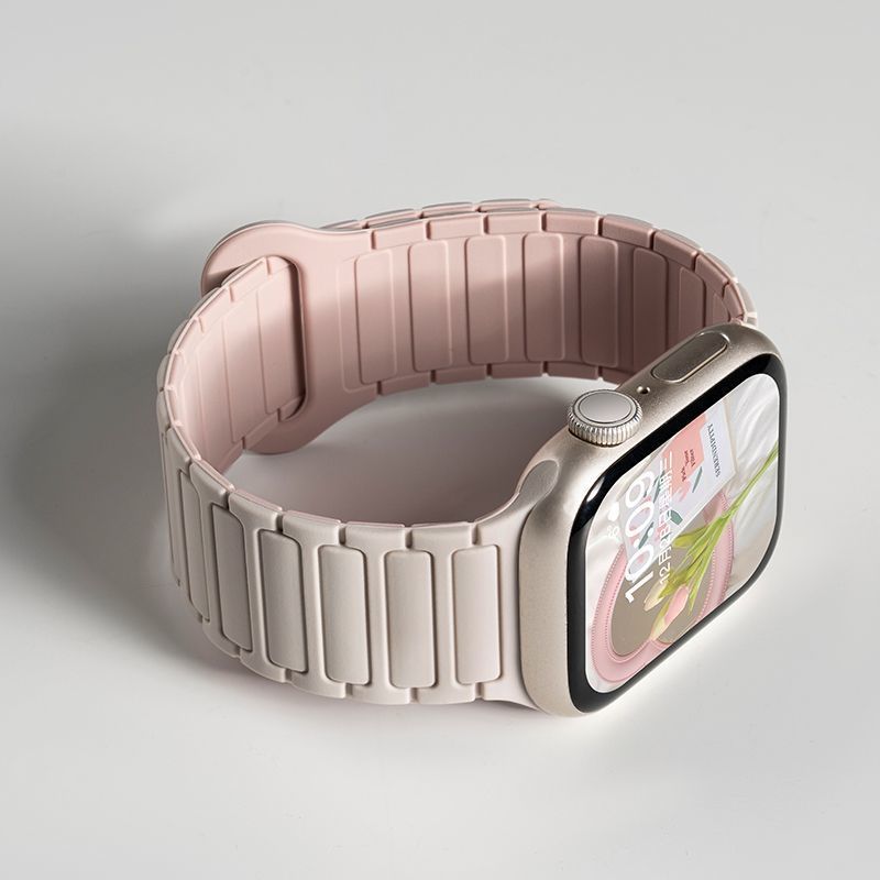 三株液态硅胶肤感磁吸适用苹果表带applewatch10运动SE外贸批发|undefined