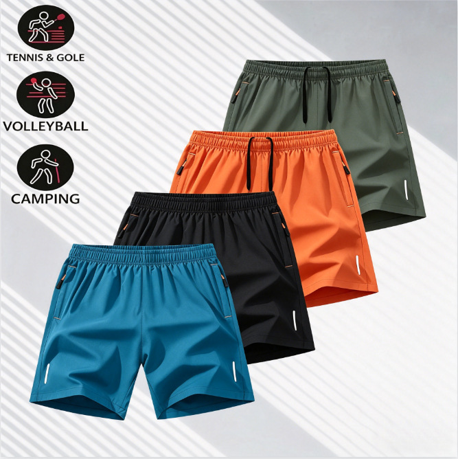 Cross-Border Men's Shorts for Outdoor Fitness and Running, Breathable Quick-Dry Shorts, Loose and Versatile Sports Casual Shorts