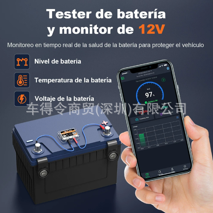 Vgate BA100 voltage bluetooth detector supports 12v and 24v voltage battery battery detection wholesale