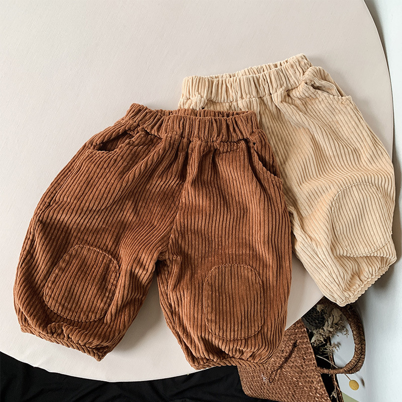 Pantalones de Pana Holgados para Niño de Pana de Algodón Largo al Tobillo para Primavera y Otoño
